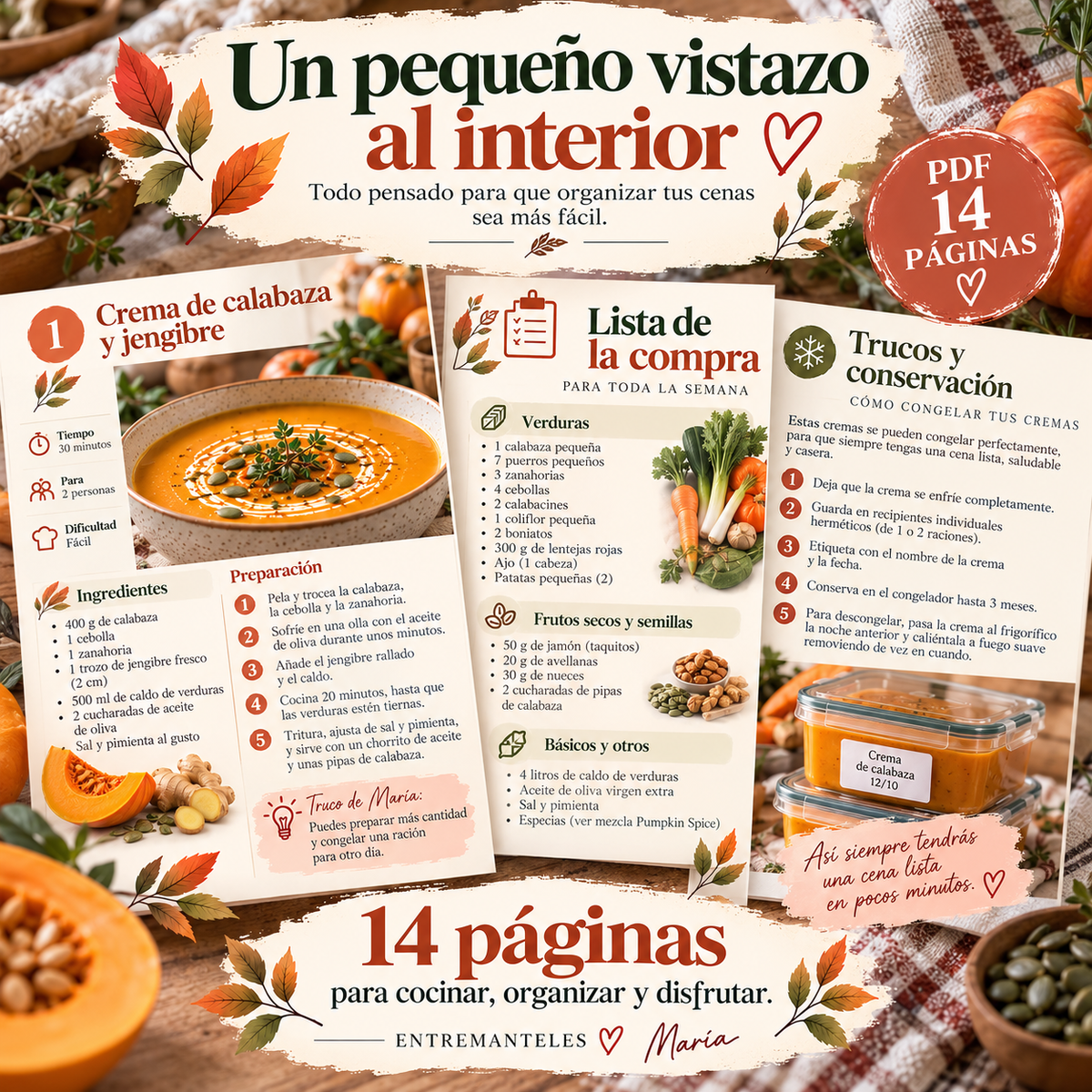 RECETAS DE OTOÑO - 7 cremas para 7 cenas reconfortantes