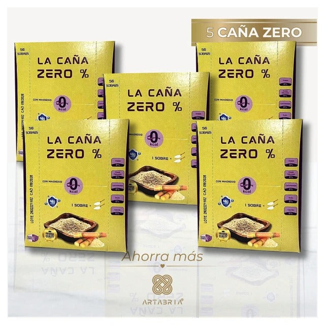 Pack de 5 cajas de La Caña Zero de Artabria, endulzante  con 0 calorias.