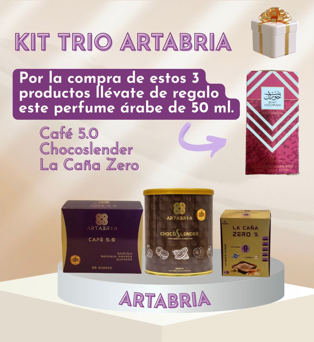 KIT CONTROL & DULZURA. REGALO PERFUME ARABE BINT HOORAN
